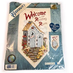 Dimensions 72558 Welcome To Our Reading Room Banner Cross Stitch Kit NEW Sealed